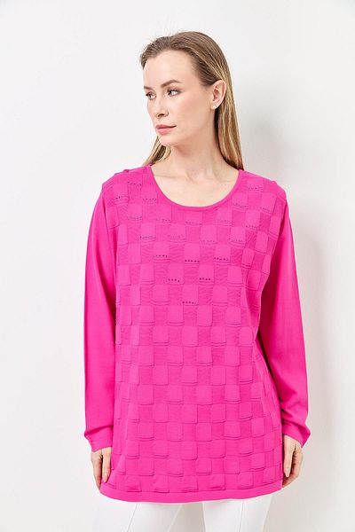 Two Mail Stoned Knitwear Fuchsia
