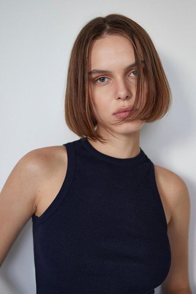 Suud Collection Navy Blue Oli Corded Crew Neck Ball