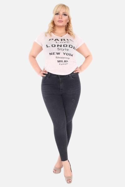 CEDY DENIM High Waist Skinny Fit Black Jean Trousers - Plus Size, Full Lycra C597