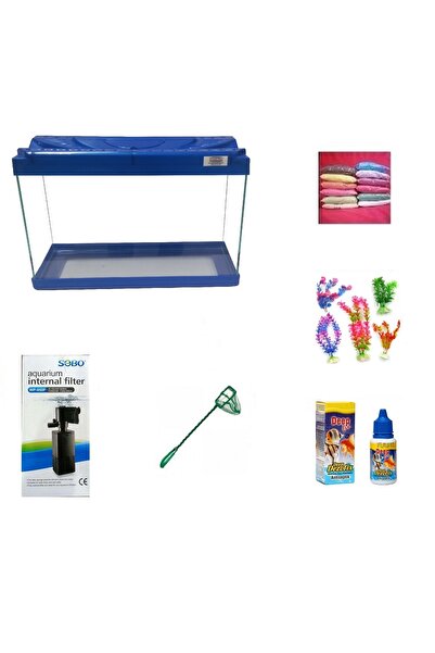 Kanki Pet Akvaryum KP3518 Hazır Set Mavi 35 CM ( 12 Litre )