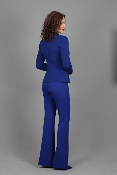 ÖNDER ÖZSOY Garnili Ceket & İspanyol Paça Pantolon Takım-Saks