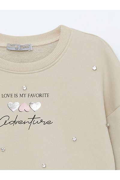 Little Star Girl's Stone Detailed Sweatshirt Size: 8 Years
