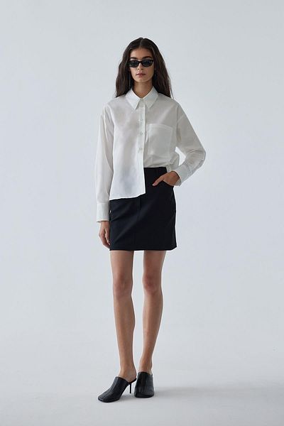 Suud Collection Cămașă scurtă oversize albă Sortie
