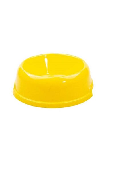 Cans Yellow Plastic Small Food Bowl - Lightning Pet, 14X14X5 cm