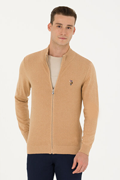 U.S. Polo Assn. Ανδρική Ζακέτα Basic Knitwear Sand Melange 50268938 -VR123