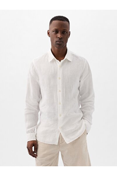 GAP Erkek Beyaz %100 Keten Gömlek