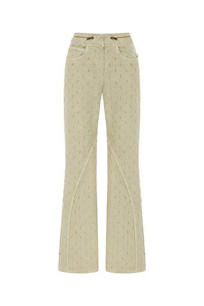 Nocturne Wide Leg Trousers with Zipper Detail on the Waist