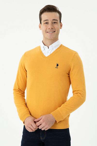 U.S. Polo Assn. Men's Mustard Basic Sweater 50269002 -Vr072