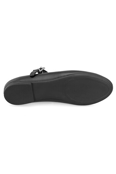Desa Women's Black Mary Jane Leather Ballerinas