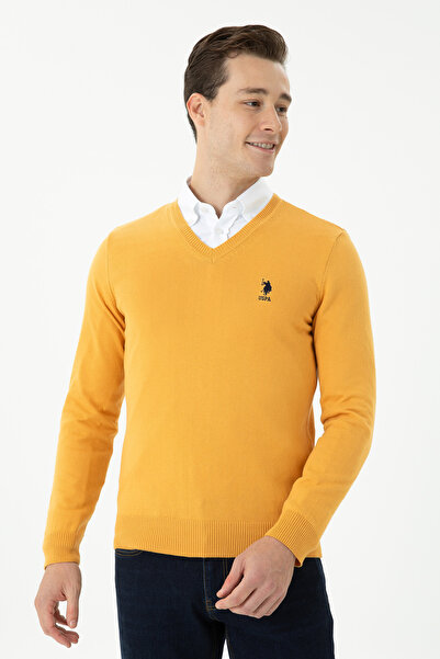 U.S. Polo Assn. Men's Mustard Basic Sweater 50269002 -Vr072