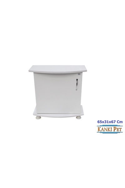 Kanki Pet Akvaryum Sehpası Bombeli Beyaz 65 CM