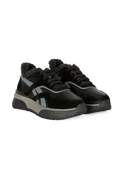 Desa Pantofi sport de damă din piele de căprioară neagră