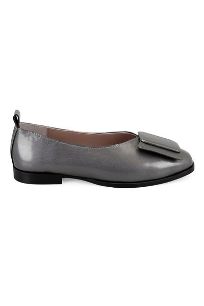 Desa Women's Platinum Leather Ballerinas