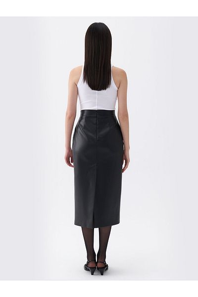 Nocturne Leather High Waist Skirt