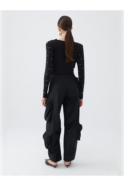 Nocturne Double Breasted Collar Stone Detailed Bodysuit