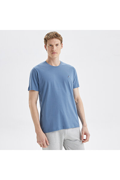 Nautica Erkek Mavi Standart Fit T-shirt