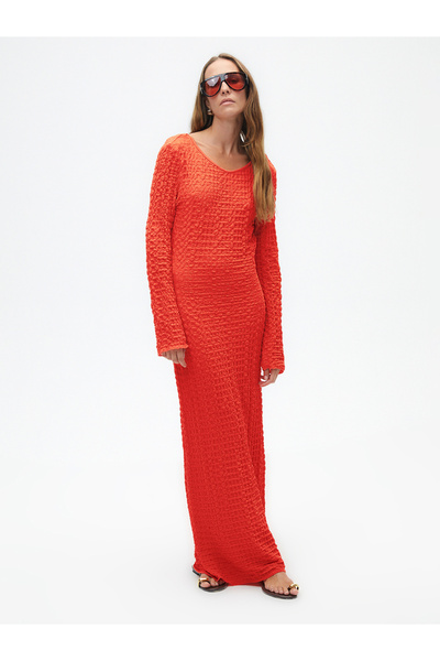 Nocturne Dokulu Uzun Elbise