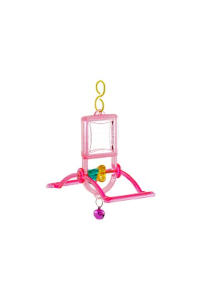 KARDELEN PET Transparent Perch Mirror for Lovebirds