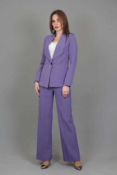 ÖNDER ÖZSOY Lilac Midi Jacket and Wide Leg Pants Set
