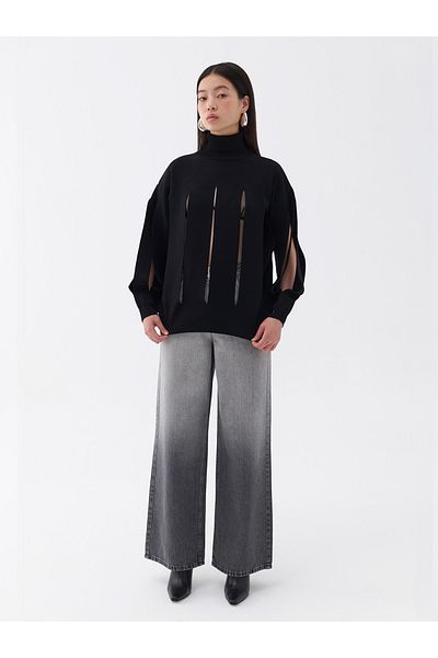 Nocturne Knitwear Sweater - Window Detailed