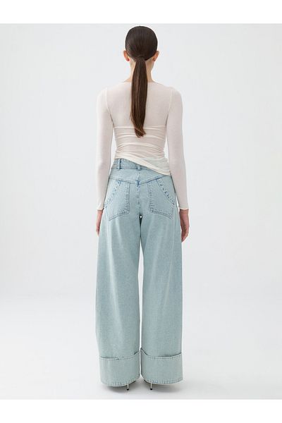 Nocturne High Waist Wide Leg Jean Trousers