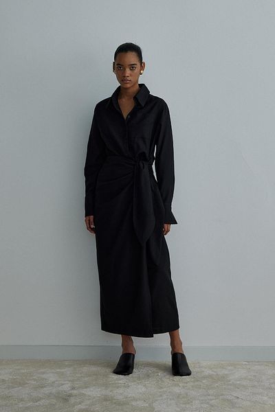 Suud Collection Černé zavinovací šaty Goldie