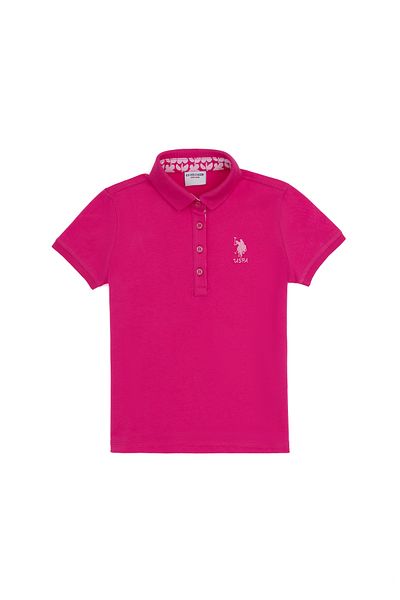 U.S. Polo Assn. Κοριτσίστικο μπλουζάκι με γιακά πόλο φούξια 50283286-VR023