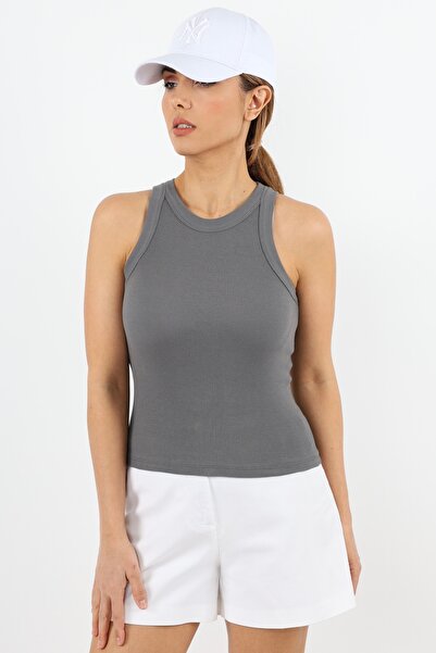 Ritnice Women's 3-Piece Premium Cotton Corded Cream, Black, Smoked Tank Top