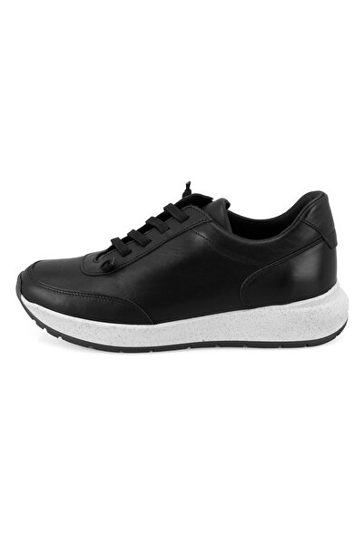 Desa Women's Black Comfort Leather Sports Shoes