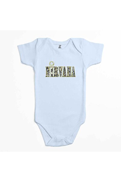 CrowsGate شعار Nirvana ونص بدلة أطفال باللون الأزرق