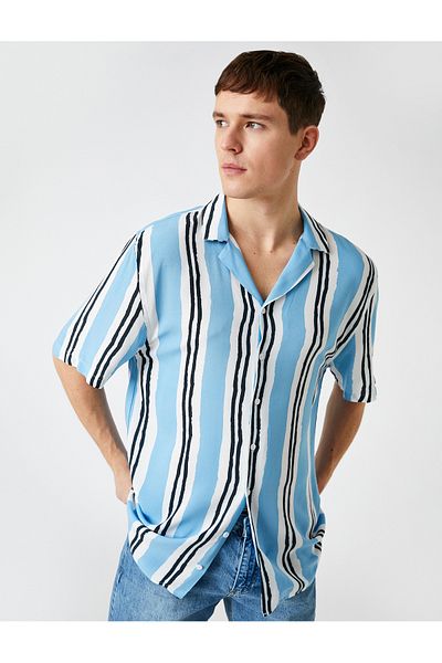 Koton Striped Short Sleeve Summer Shirt