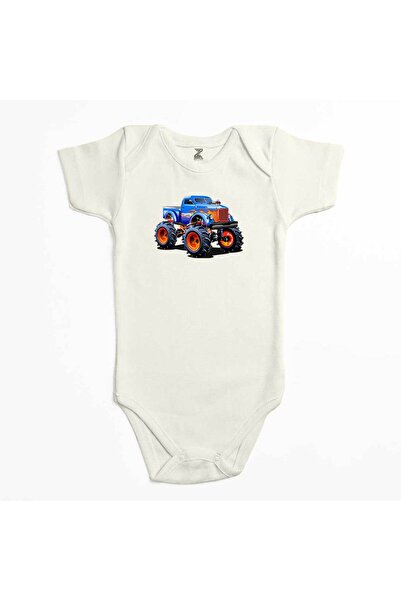 CrowsGate Monster Truck Suv Ecru Color Baby Bodysuit