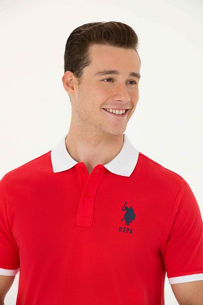 U.S. Polo Assn. Men's Red Polo Collar T-Shirt 50263444 -Vr030