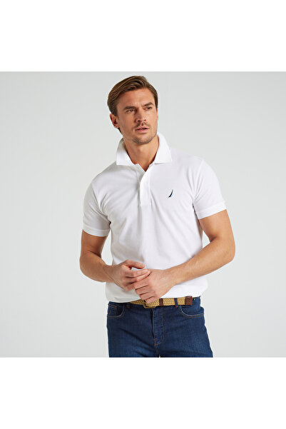 Nautica Erkek Beyaz Classic Fit Kısa Kollu Polo Yaka T-Shirt