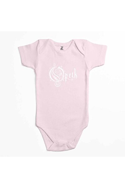 CrowsGate بدلة أطفال بشعار Opeth باللون الأبيض والوردي