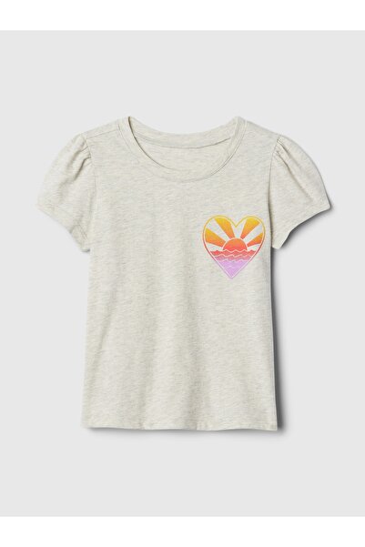GAP Kız Bebek Gri Mix & Match Grafikli T-Shirt