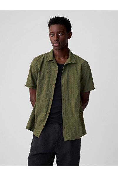 GAP Erkek Haki Dokulu Gömlek