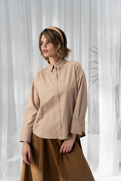 QANU Poplin Short Shirt Mink