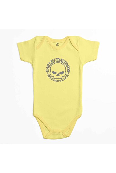 CrowsGate بدلة أطفال من هارلي تشوبر بشعار جمجمة باللون الأصفر