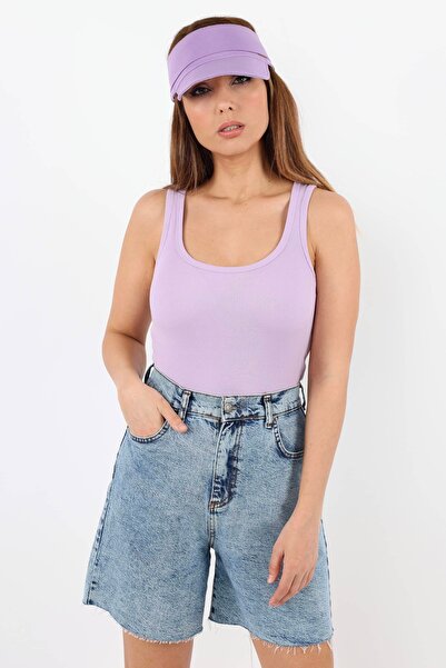 Ritnice Kadın Cotton Premium 4’lü Set Mavi, Lila, Somon, Çağla Yeşili Pamuklu Basic Fitilli Atlet