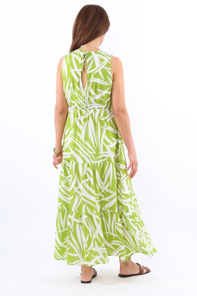 Ritnice Πράσινο Φόρεμα Σαντορίνης Βισκόζης - Ελαστική μέση