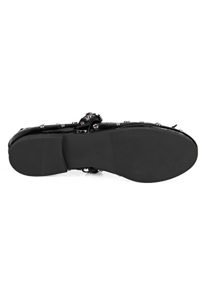 Desa Kadın Siyah Mary Jane Deri Babet