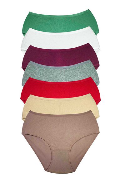 Angoravi 7 Pieces Women's High Waist Ribbed Bato Panties S016