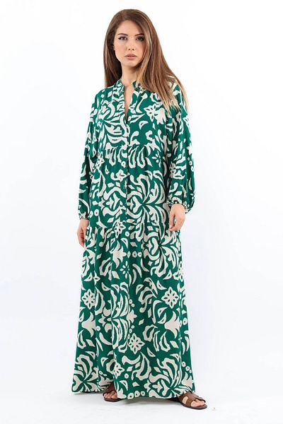 Ritnice Emerald Green Showy Viscose φόρεμα - Maxi Size