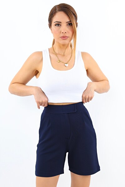 Ritnice Line Women's - Navy Blue Lycra Velcro Shorts