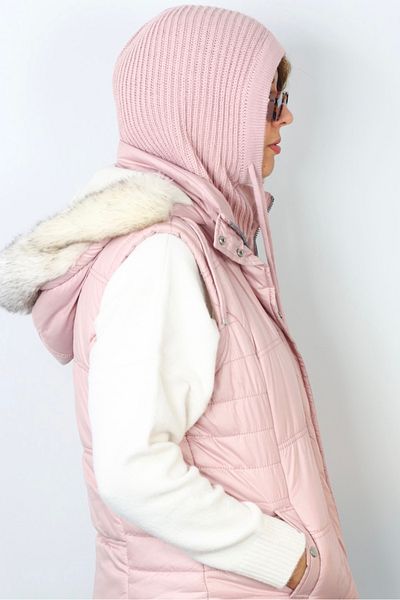 Ritnice Balaclava Roz cu șiruri pentru femei, tricotaje, beretă / accesorii pentru cap