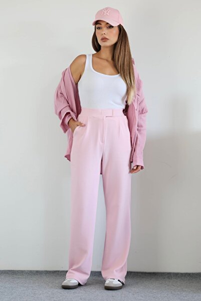 Ritnice Pink Palazzo Women's Trousers - LyCra and velCro Closure