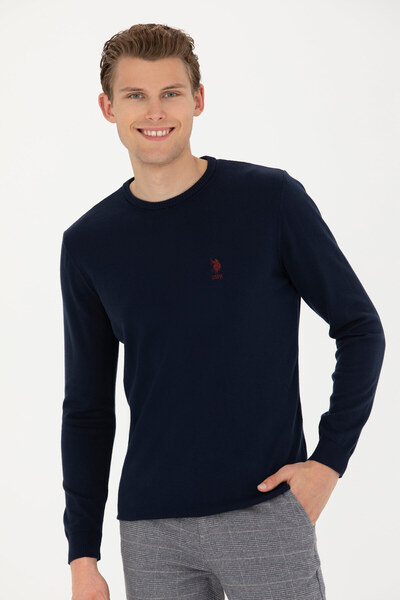 U.S. Polo Assn. Ανδρικό πουλόβερ Navy Blue Basic 50269005 -VR033