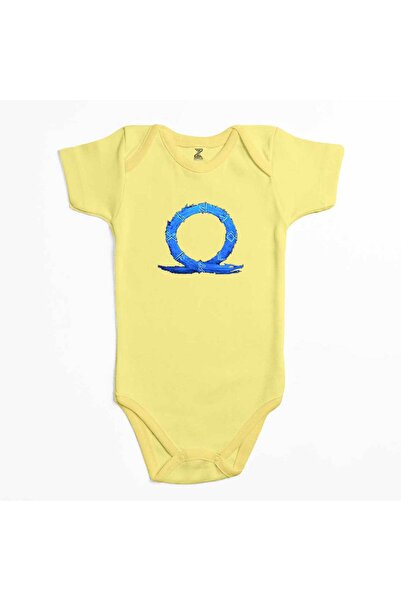 CrowsGate بدلة أطفال من God of War Ragnarok باللون الأزرق وشعار أصفر اللون