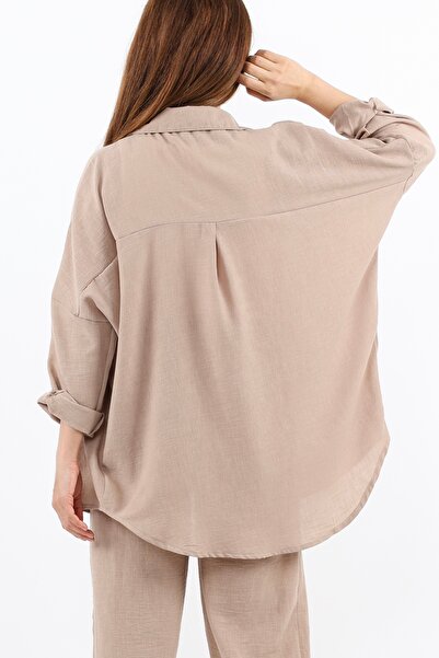 Ritnice Linen Beige Comfy Set - Women's Bottom and Top Set